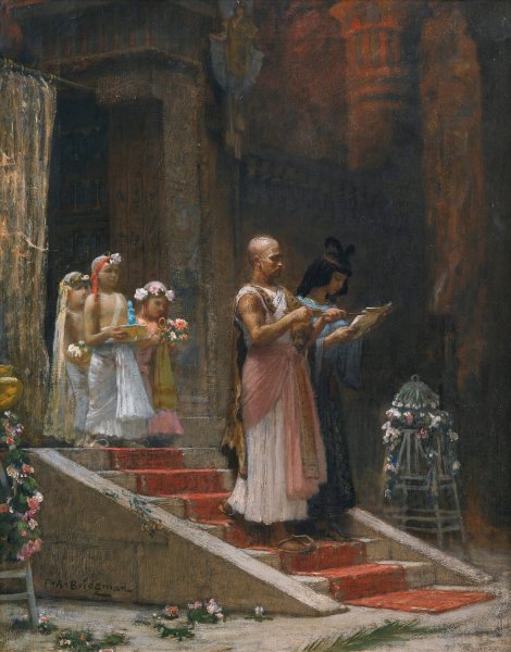 An Egyptian Procession by Frederick Arthur Bridgman - Hand-Painted Oil Painting Reproduction