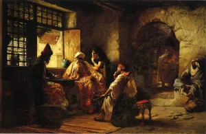 An Interesting Game by Frederick Arthur Bridgman - Oil Painting Reproduction