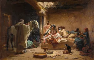 An Interior In Biskra by Frederick Arthur Bridgman Oil Painting