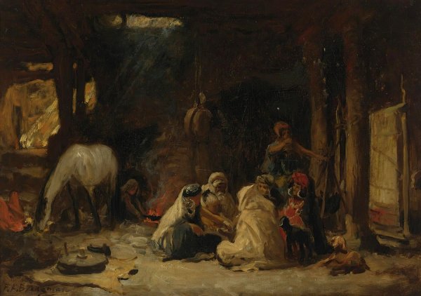 At Rest, Algeria by Frederick Arthur Bridgman - Hand-Painted Oil Painting Reproduction