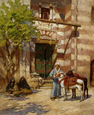 Before the Palace by Frederick Arthur Bridgman - Oil Painting Reproduction