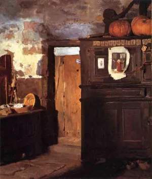 Cottage Interior by Frederick Arthur Bridgman Oil Painting