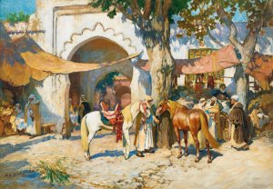 Dans le souk. Alger by Frederick Arthur Bridgman Oil Painting