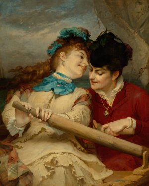 De quoi parlent les jeunes filles by Frederick Arthur Bridgman Oil Painting
