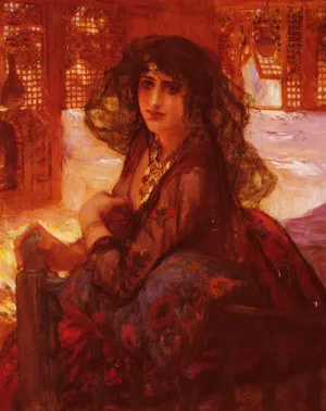 Harem Girl by Frederick Arthur Bridgman Oil Painting