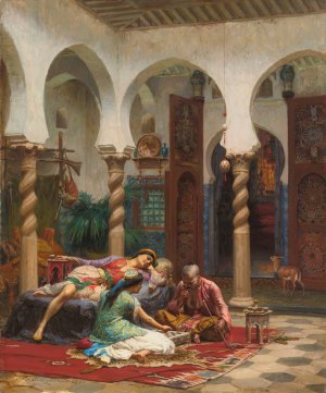 Idle Moments by Frederick Arthur Bridgman Oil Painting