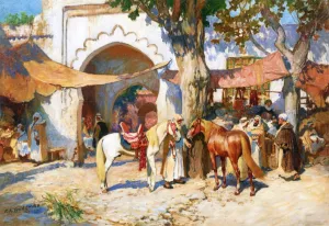 In the Souk II by Frederick Arthur Bridgman - Oil Painting Reproduction