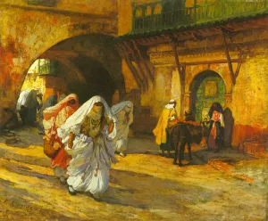 In the Souk Oil painting by Frederick Arthur Bridgman