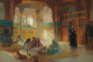 Interieur d'un palais Arabe by Frederick Arthur Bridgman Oil Painting