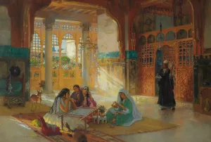 Interieur d'un palais Arabe by Frederick Arthur Bridgman Oil Painting
