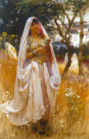 La Jeune Mauresque by Frederick Arthur Bridgman - Oil Painting Reproduction