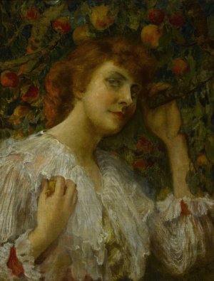 Lady with Peaches by Frederick Arthur Bridgman Oil Painting