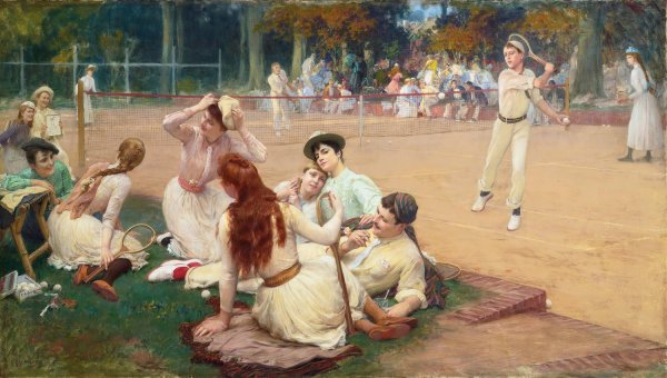 Lawn Tennis Club  by Frederick Arthur Bridgman - Hand-Painted Oil Painting Reproduction