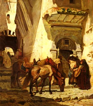 Near The Kasbah Oil painting by Frederick Arthur Bridgman