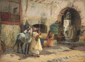 Off for a Ride, Constantine, Algeria by Frederick Arthur Bridgman Oil Painting
