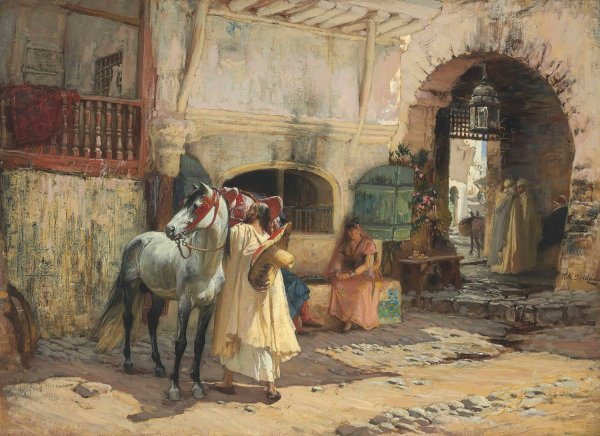 Off for a Ride, Constantine, Algeria by Frederick Arthur Bridgman - Hand-Painted Oil Painting Reproduction