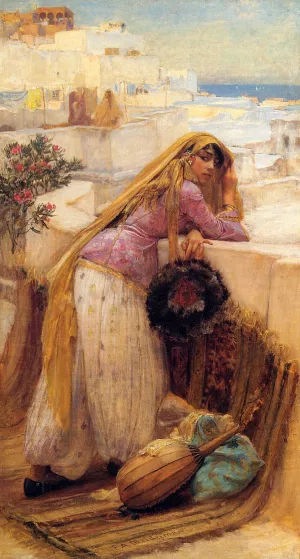 On the Terrace by Frederick Arthur Bridgman - Oil Painting Reproduction