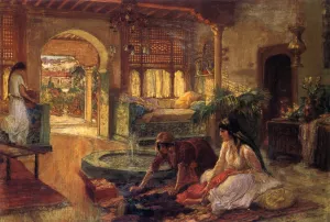 Orientalist Interior Oil painting by Frederick Arthur Bridgman
