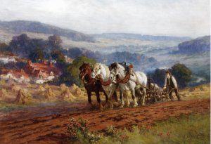 Plowing the Field Oil painting by Frederick Arthur Bridgman