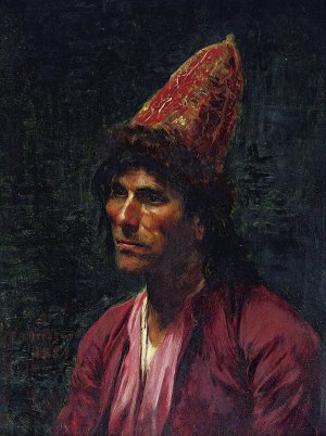 Portrait Of A Man by Frederick Arthur Bridgman Oil Painting