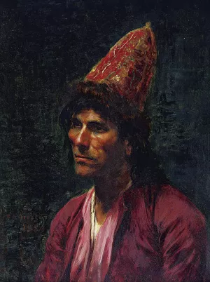 Portrait Of A Man by Frederick Arthur Bridgman Oil Painting