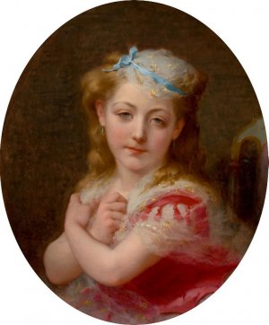 Portrait of a Young Girl Oil painting by Frederick Arthur Bridgman