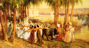 Procession in Honor of Isis Oil painting by Frederick Arthur Bridgman