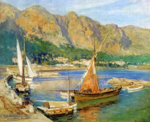 Sailboats, South of France painting by Frederick Arthur Bridgman