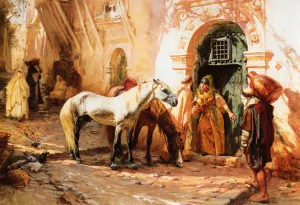 Scene in Morocco by Frederick Arthur Bridgman - Oil Painting Reproduction
