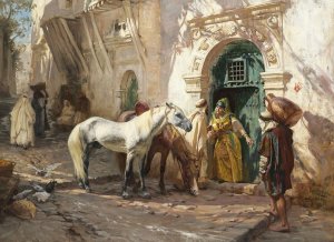Scene prise au Maroc by Frederick Arthur Bridgman Oil Painting