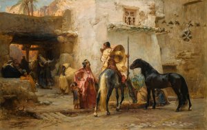 Street in Algeria by Frederick Arthur Bridgman Oil Painting