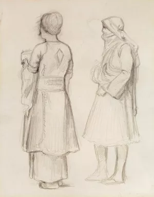 Study of an Arab and an Arnaut Chief Oil painting by Frederick Arthur Bridgman