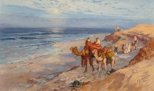 Sur la cote de Tanger l'Atlantique by Frederick Arthur Bridgman Oil Painting