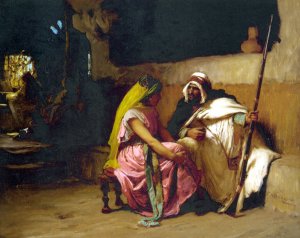 Tete a Tete Oil painting by Frederick Arthur Bridgman