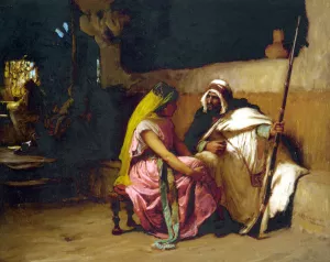 Tete a Tete by Frederick Arthur Bridgman Oil Painting