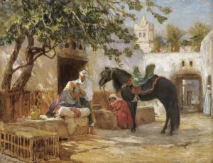 The Barber by Frederick Arthur Bridgman - Oil Painting Reproduction