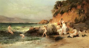 The Bathing Beauties by Frederick Arthur Bridgman - Oil Painting Reproduction