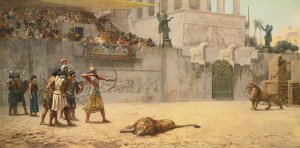 The Diversion Of An Assyrian King by Frederick Arthur Bridgman Oil Painting