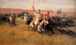 The Falcon Hunt by Frederick Arthur Bridgman Oil Painting