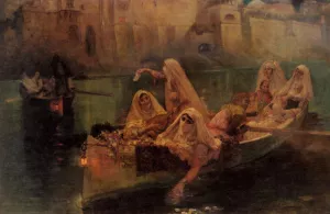 The Harem Boats by Frederick Arthur Bridgman Oil Painting