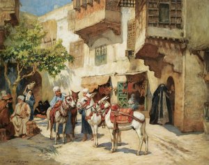 The Market Square by Frederick Arthur Bridgman Oil Painting