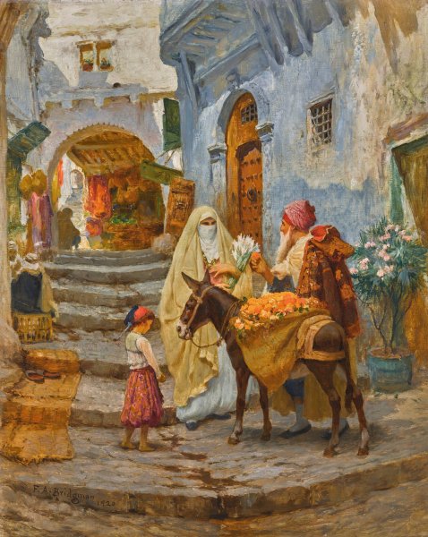 The orange seller  by Frederick Arthur Bridgman - Hand-Painted Oil Painting Reproduction