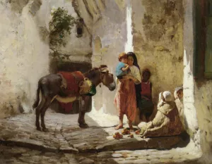 The Orange Seller by Frederick Arthur Bridgman - Oil Painting Reproduction
