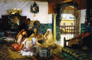 The Story also known as In the Harem by Frederick Arthur Bridgman - Oil Painting Reproduction