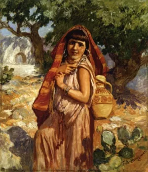 The Water Carrier by Frederick Arthur Bridgman - Oil Painting Reproduction