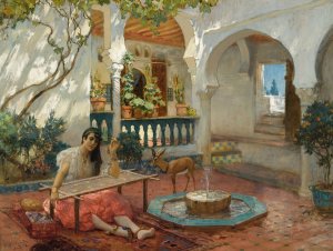 The Weaver by Frederick Arthur Bridgman Oil Painting