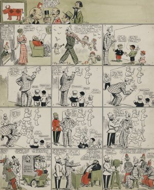 Happy Hooligan Art is long, but Happy is unlucky! by Frederick Burr Opper Oil Painting