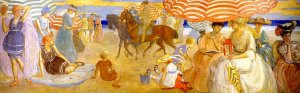 Afternoon at the Beach from Hotel Shelburne Murals by Frederick C. Frieseke Oil Painting