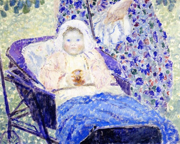 Main Product Photo of Baby in Pram Painting by Frederick C. Frieseke