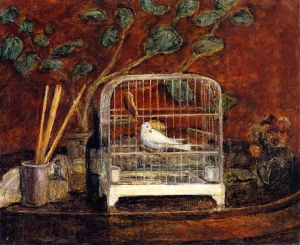 Bird in a Cage by Frederick C. Frieseke - Oil Painting Reproduction